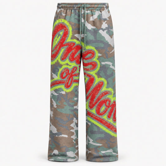 ONE OF WON Graffiti Camo Sweats