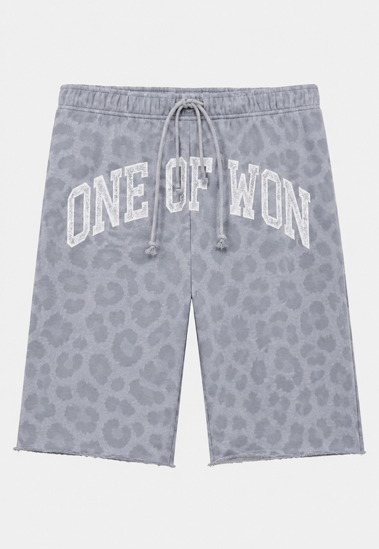 One Of Won GREY Leopard Sweatshorts