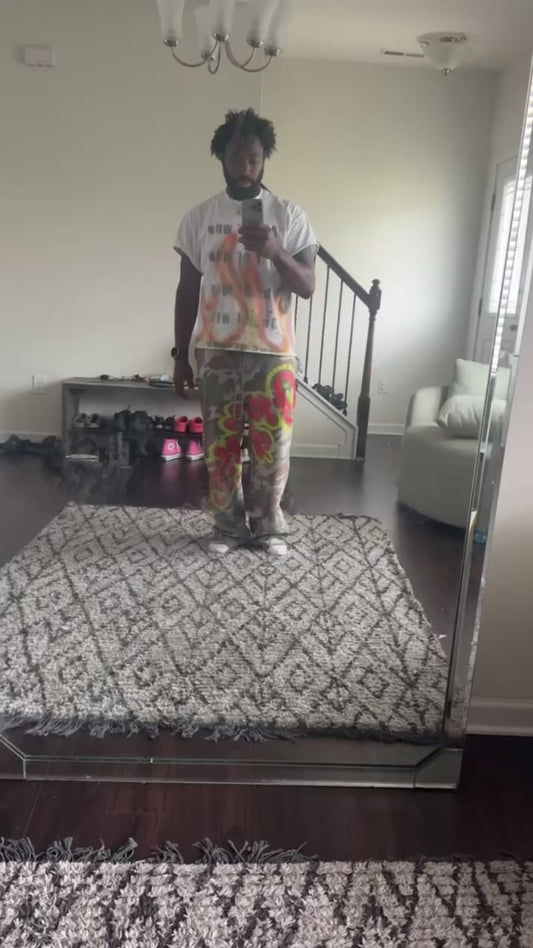 ONE OF WON Graffiti Camo Sweats